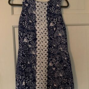 Lily Pulitzer royal blue embroidered dress